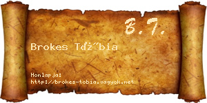 Brokes Tóbia névjegykártya